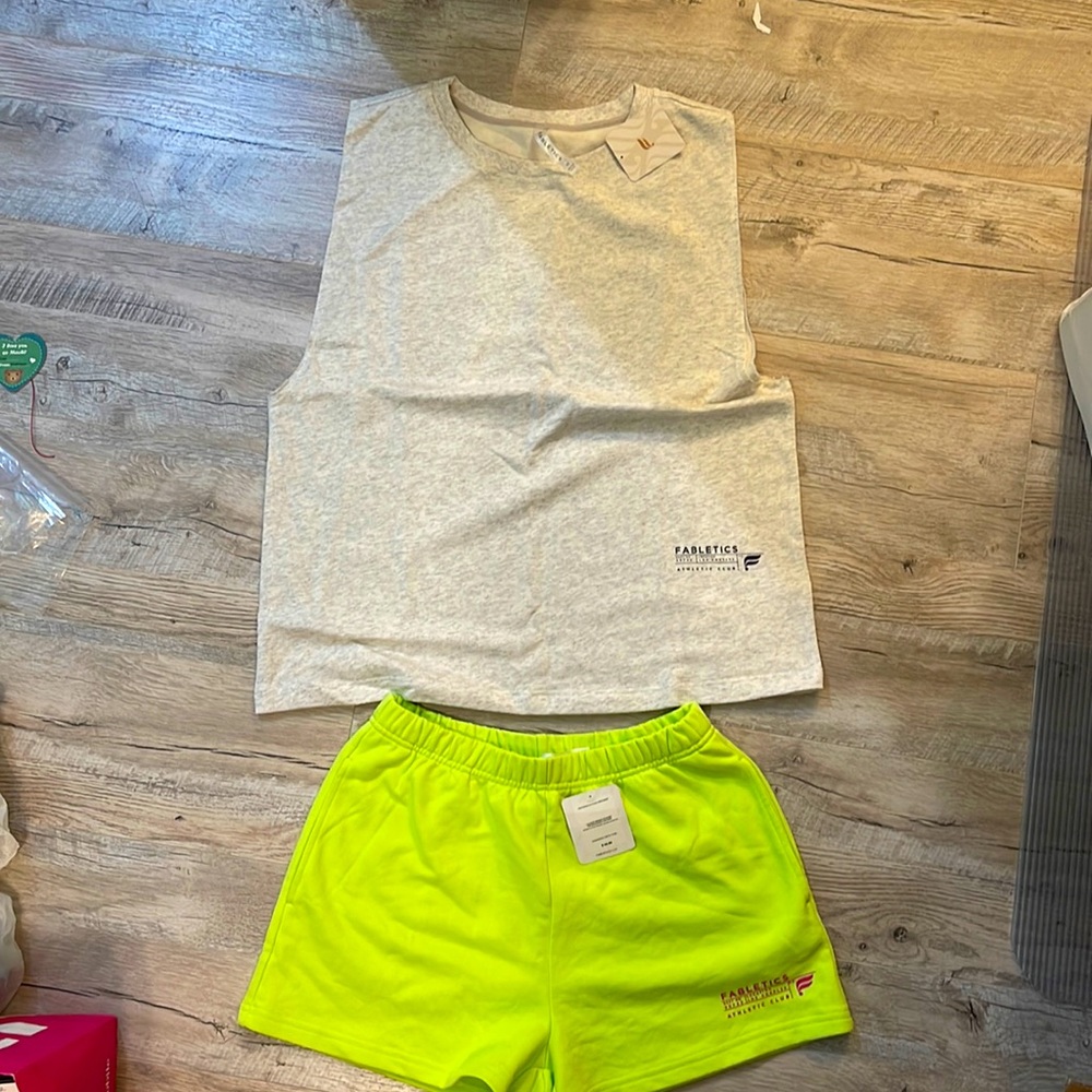 Fabletics lightweight tank and short set